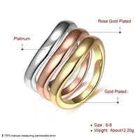 Rose Gold Platinum Plated Tri Color Fashion Ring For Women B169