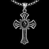 Stainless Steel Necklace Pendant Cross Biker Gothic 23" 3.5MM Lobster Clasp B231