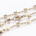 304 Stainless Steel Chain Necklaces Lobster Clasp Star Gold 17.7"(45cm)  P673