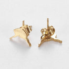 Stainless Steel Set Earring Pendant Necklace Dancer Gold 18" P769
