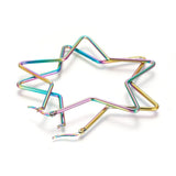 Stainless Steel Hoop Earrings Star Multi 12 Gauge 72.5x74 2mm Pin: 1x0.6mm A198