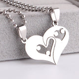 316L Stainless Steel Pendant 1.19X1.11 Inch Heart LoversNecklace 22" B147