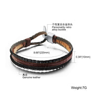 Genuine Cow Leather Bracelet Brown Black Unisex  Hook Clasp  G326