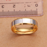 Stainless Steel Gold Two Tone Gold Band Ring Size 8 B91