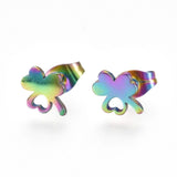 Stainless Steel Stud Earrings Earring Backs Shamrock 8.5x7.5mm Pin: 0.7mm A172