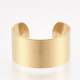 Stainless Steel Cuff Ring Open Finger Ring Wide Band Gold Adjustable 10mm Z260