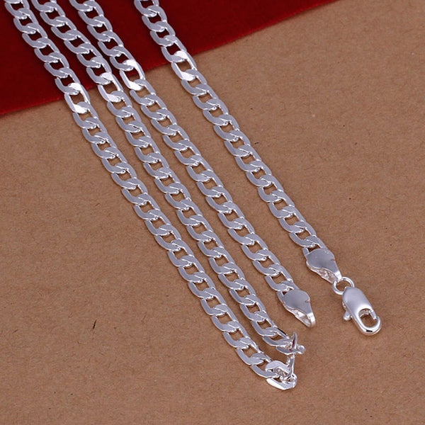 Men's Women's Unisex Sterling Silver Plated Necklace B15