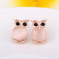 Rose Gold Cateye Drop Stud Earrings L96