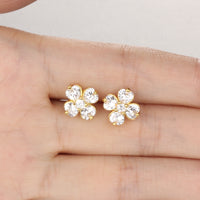 Gold Plated Earring  Flower  AAA Cubic Zirconia Women's G223