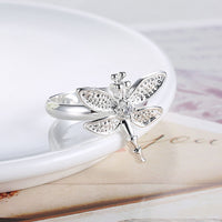 Sterling Silver Plated Fashion Ring Women Dragonfly B352