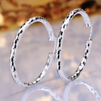 Sterling Silver Plated Earrings Hoop French Clip .12" L367