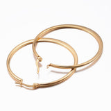 Stainless Steel Hoop Earrings Ring Stainless Steel Color 1.8" Pin 1x0.8mm  P579