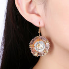 Rose Gold Plated Earrings Chandelier Fish Hook Clasp L635