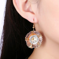 Rose Gold Plated Earrings Chandelier Fish Hook Clasp L635