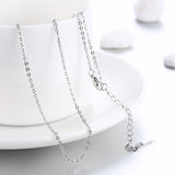 Platinum Plated Necklace Chain 19 Inches 1MM Lobster Clasp  B326