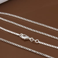 Sterling Silver Plated Necklace Chain 18-24 Inches 2MM Lobster Clasp B361