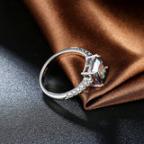 Platinum Plated Fashion Ring Multicolor AAA Zirconia Women B324