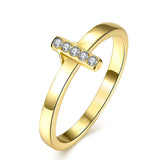 Gold Plated Fashion Ring AAA Zirconia Cross For Women B167