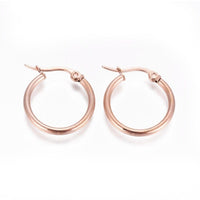 Stainless Steel Hoop Earrings Hypoallergenic 12 19~20x2mm 0.7x1mm 3Pairs Z274