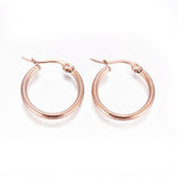 Stainless Steel Hoop Earrings Hypoallergenic 12 19~20x2mm 0.7x1mm 3Pairs Z274