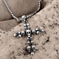 Stainless Steel Necklace Pendant Cross Biker Gothic 23" 3.5MM Lobster Clasp B220