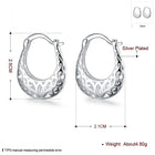 Sterling Silver Plated Earrings Hoop Hinged Hoop .84" L375