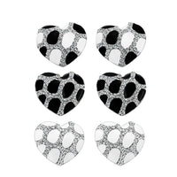 Rose Gold Platinum  Plated  Earrings Stud AAA Zirconia Push Back Heart .76" L302