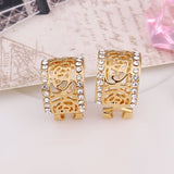 Gold Zirconia Clip Earrings L86