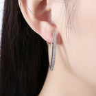 Yellow Gold Plated Earrings Hoop Huggies AAA Zirconia Latch Back Clasp L560