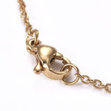 Stainless Steel Pendant Necklaces Lobster Heart Gold 18.50inches 47cm Z494