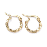Stainless Steel Hoop Earrings Stainless Steel Twisted Ring Z405