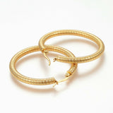 304 Stainless Steel Hoop Earrings Gold 44x43x4mm Pin 1x0.8mm  P582