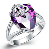 Platinum Purple Zirconia Heart Band Ring B86