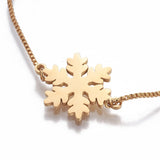 304 Stainless Steel Slider Bracelet Chains Snowflake Gold Adjustable Size P301