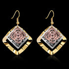 Yellow Gold Platinum Plated Earrings Chandelier Fish Hook Clasp L627