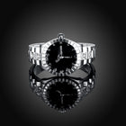 Silver Plated Band Watch Clock AAA Stone Ring B17