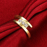 Gold Plated Fashion Ring AAA Zirconia For Women B161