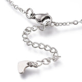 Stainless Steel Cable Anklet Bracelet Heart Link Lobster Silver 8.85" 22.5cm Z37