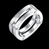 Stainless Steel Contemporary Ring Men's Unisex B422