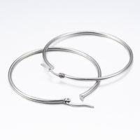 304 Stainless Steel Hoop Earrings Stainless Steel Color 56x54x2mm 1x0.8mm P210