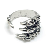 Alloy Cuff Finger Ring Eagle Claw Antique Silver 18mm Size 8 Adjustable P412