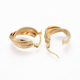 304 Stainless Steel Hoop Earrings Gold 26.5x21x7.5mm  1.5x0.5mm P173