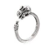 Alloy Cuff Ring Rabbit Bunny Carrot Antique Silver Size 6 Adjustable 16.5mm P460