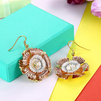 Rose Gold Plated Earrings Chandelier Fish Hook Clasp L635