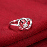 Sterling Silver Plated Fashion Ring AAA Zirconia Women B409