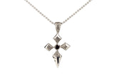 Stainless Steel Cross Gothic Pendant Beads Necklace Unisex Silver Black L146