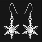 Sterling Silver Plated Chandelier Snowflake Hoop Pierced Earrings L156