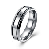 Stainless Steel Band Fashion Wedding Ring Black Men's Unisex B466