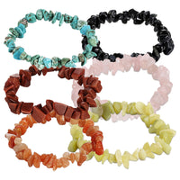 ful Gemstone Chips Stretch Turquose Jade Quartz Aventurine Bracelet P280