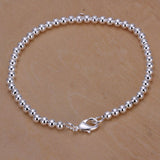 Women's Mens Unisex Sterling Silver Plated Bracelet Size 8 Inches 4MM lobster L25